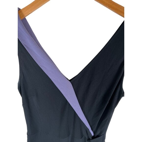 BCBGMAXAZRIA Womens Size M Sheath Dress Black Purple Color Blocked Sleeveless - Picture 5 of 13